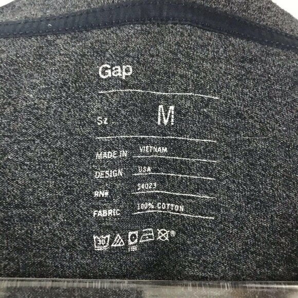 GAP Mens Shirt Medium Dark Gray Long Sleeve Henley - Picture 2 of 3
